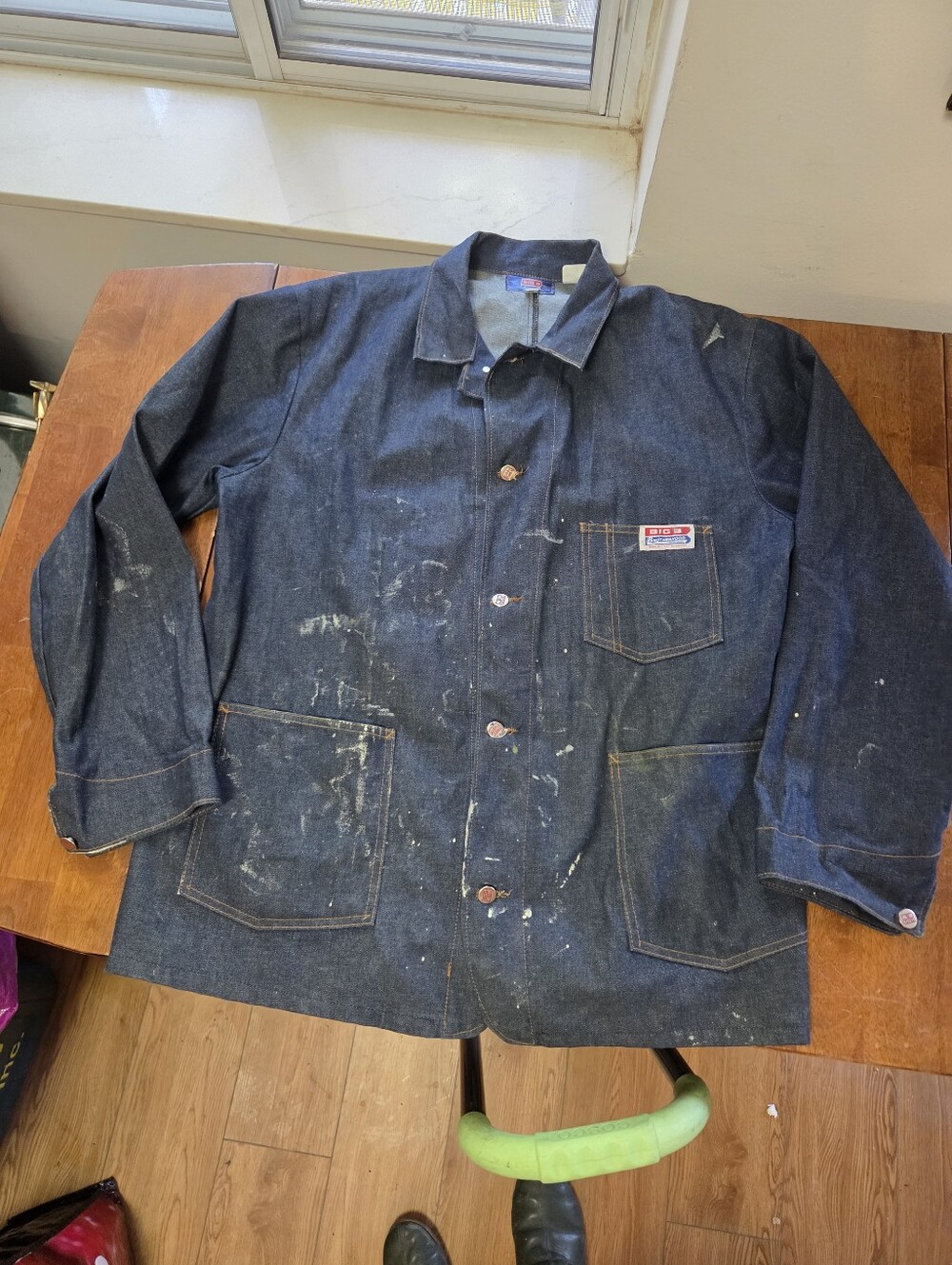 Vintage Big B Brotherhood Denim Chore Jacket Size 46 Canada Workwear Distressed